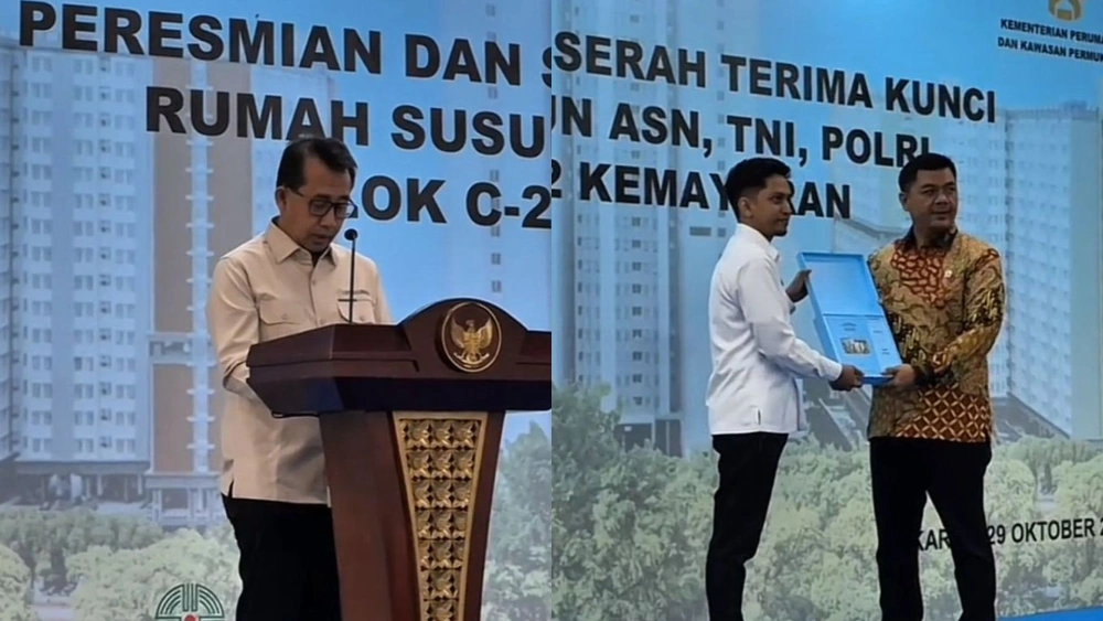 Acara peresmian dan serah terima kunci rumah susun ASN, TNI, POLRI [TikTok/@kementerianpkp]